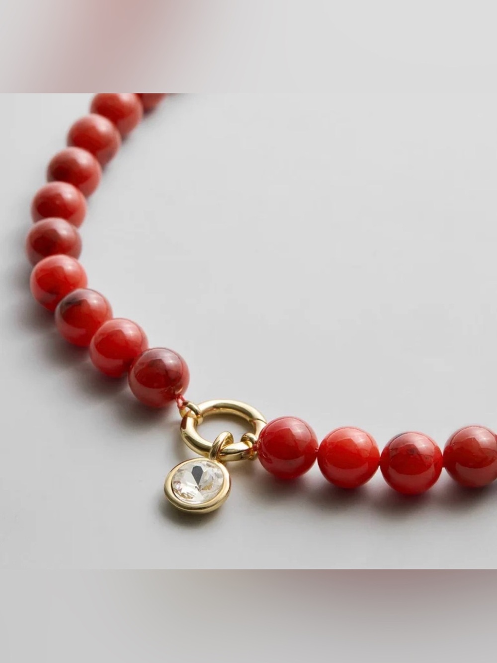 BaubleBar Janette Beaded Ring Necklace- Carnelian - Picture 3 of 6